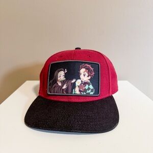 Bioworld Demon Slayer Tanjiro & Nezuko Patch Snapback Hat Black